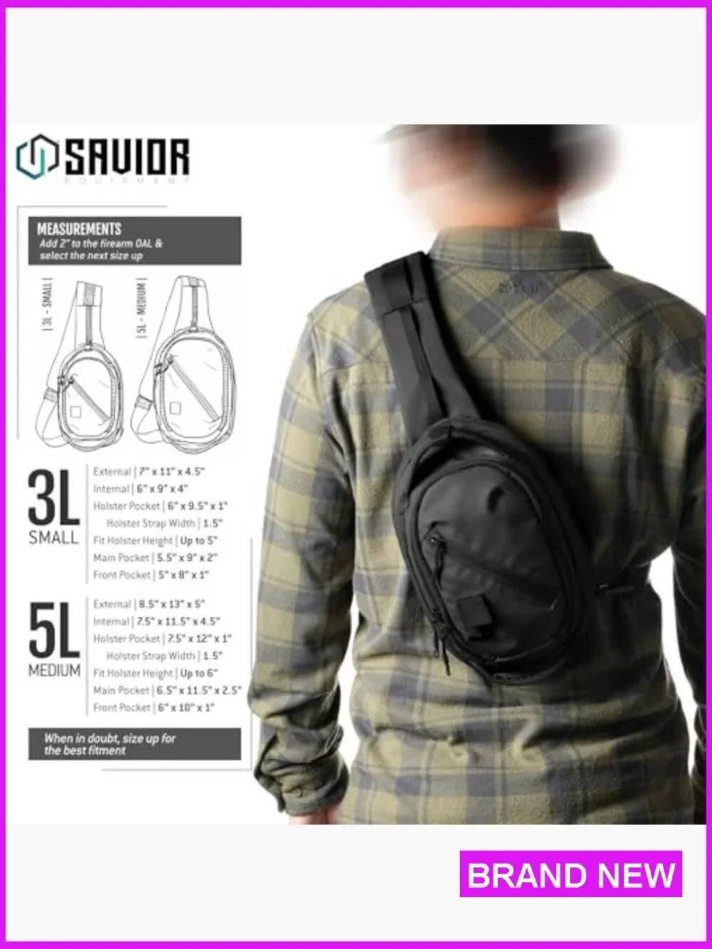 Tactical Sling Bag Crossbody EDC Low-Profile Concealed Carry Pistol Case Rapid